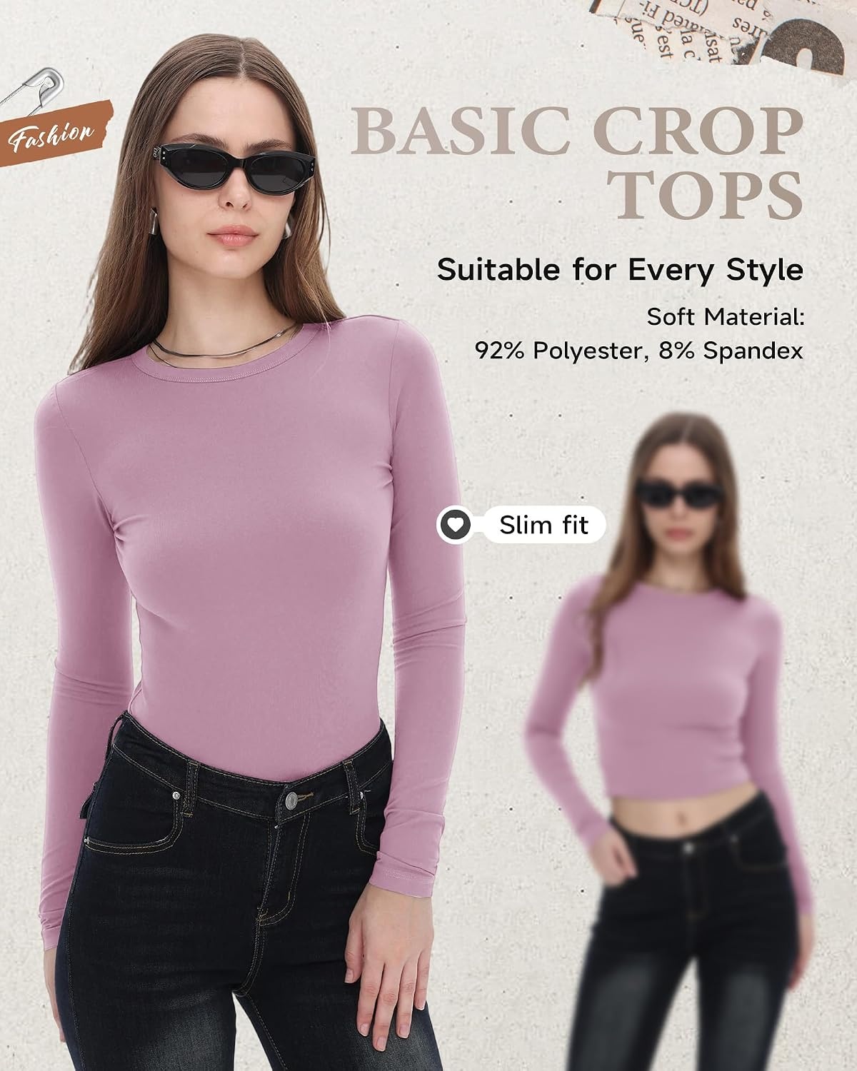 image:imageTNNZEET Long Sleeve Shirts for Women School Outfits Fall Fashion Winter Clothes Workout Crop Top Y2K Basic Tees 2026BlackWhiteBrown
